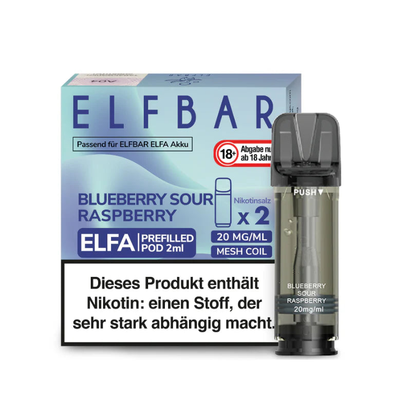 Elfbar Elfa Blueberry Sour Raspberry 20mg Nikotin 10x 2er Pack