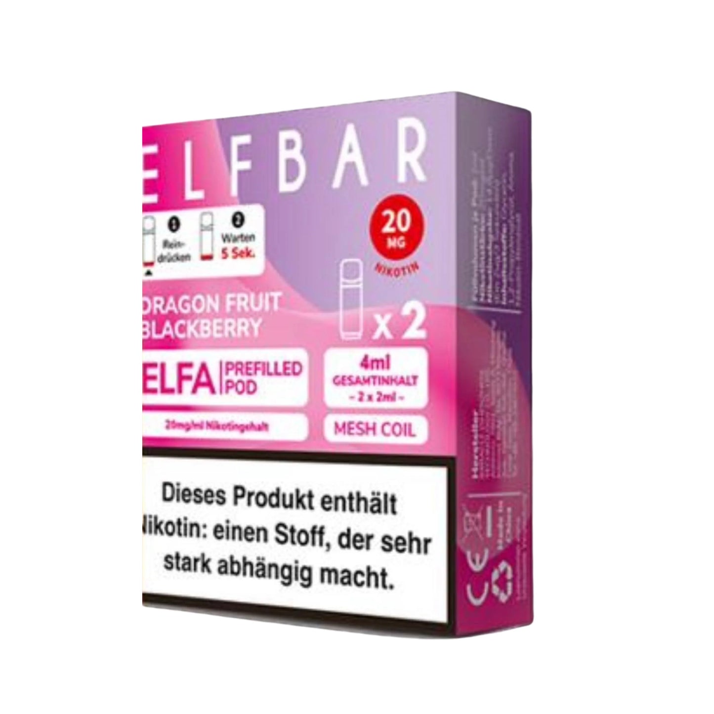 Elfbar Elfa Dragonfruit Blackberry 20mg Nikotin 10x 2er Pack