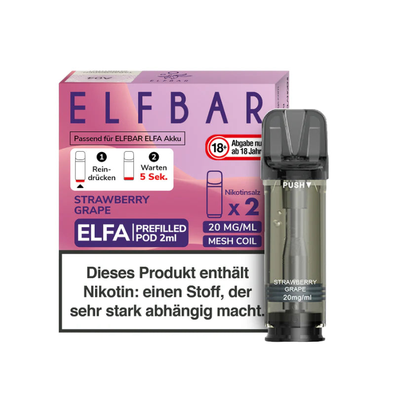 Elfbar Elfa Strawberry Grape 20mg Nikotin 10x 2er Pack