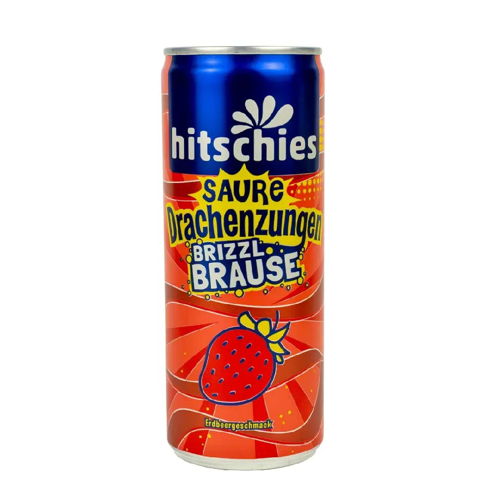 Hitschies - Saure Drachenzungen - brizzl Brause - Erdbeere - 250ml 24er Pack mhd 30.04.26