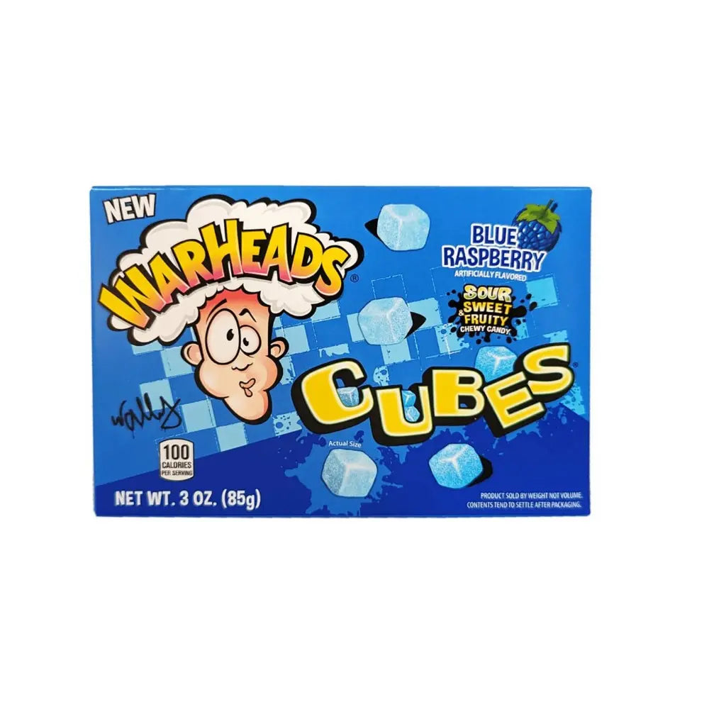 Warheads Blue Raspberry Cubes 85g 12er Pack mhd 31.08.26