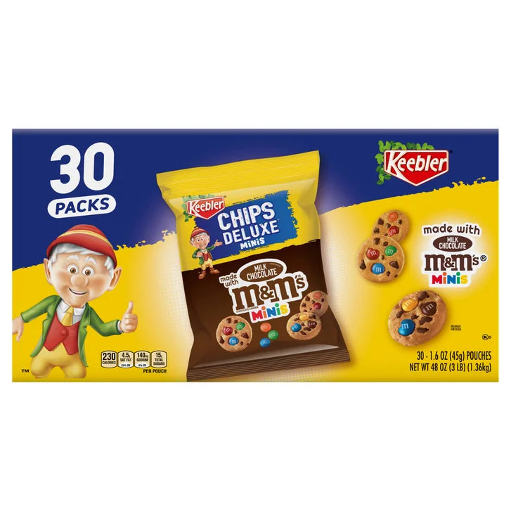 Keebler Chips Deluxe m&m‘s minis 30er Pack mhd 08/26