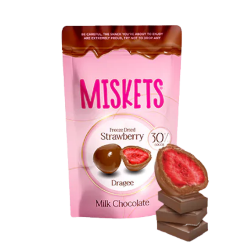 Miskets Milk Chocolate Coated Strawberry 80g 6er Pack mhd