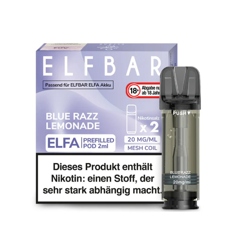 Elfbar Elfa Blue Razz Lemonade 20mg Nikotin 10x 2er Pack