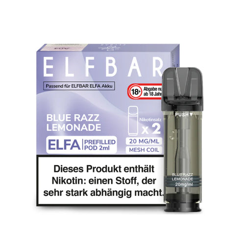 Elfbar Elfa Blue Razz Lemonade 20mg Nikotin 10x 2er Pack