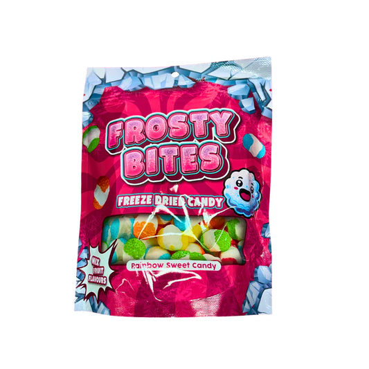 Frosty Bites Freezed Dried Candy - Rainbow Sweets Candy 50g 24er Pack mhd 2027