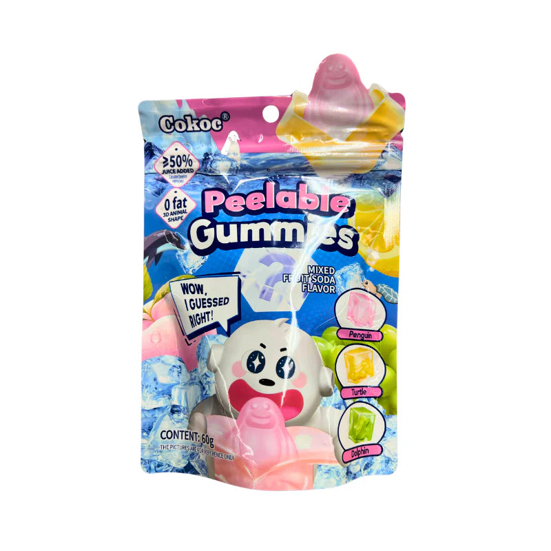 Cokoc Peelable Gummies Mixed Fruit Soda 60g 24er Pack