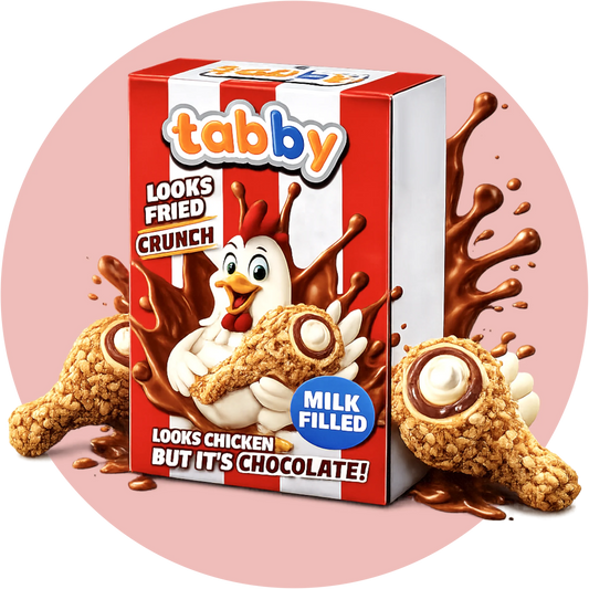 Tabby Milk Cream Filled Chicken Chocolate 50g 24er Pack 01/27