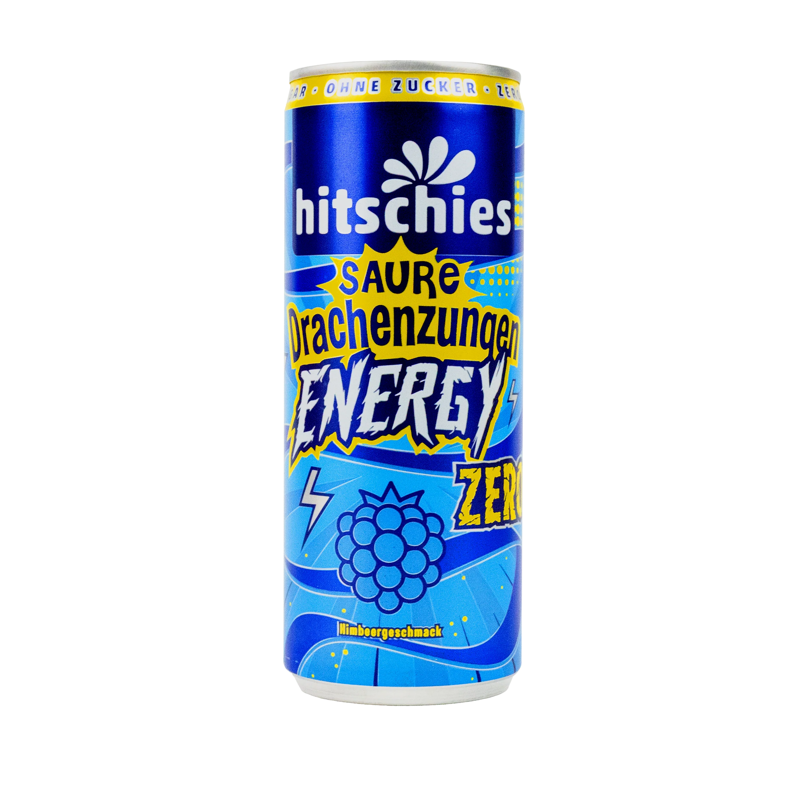 Hitschies - Saure Drachenzungen Energy Zero Blau - 250ml 24er Pack mhd