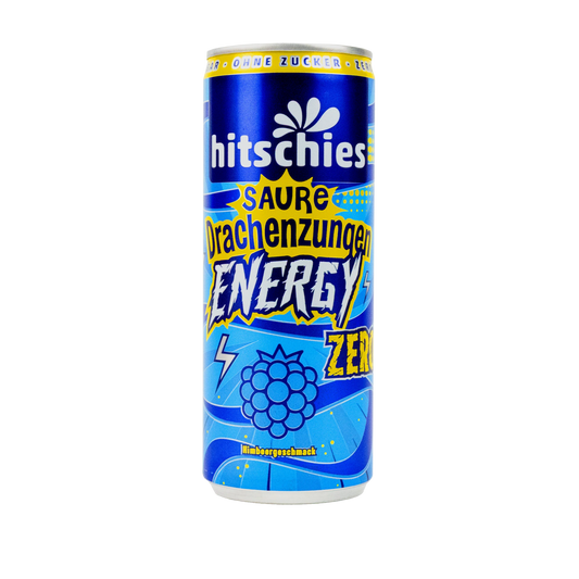 Hitschies - Saure Drachenzungen Energy Zero Blau - 250ml 24er Pack mhd