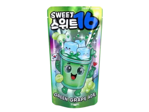 SWEET 16 - GREEN GRAPE ADE (ZERO SUGAR) 200ML 10er Pack mhd 06/27