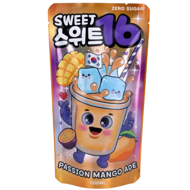 SWEET 16 - PASSION MANGO ADE (ZERO SUGAR) 200ML 10er Pack mhd 06/27