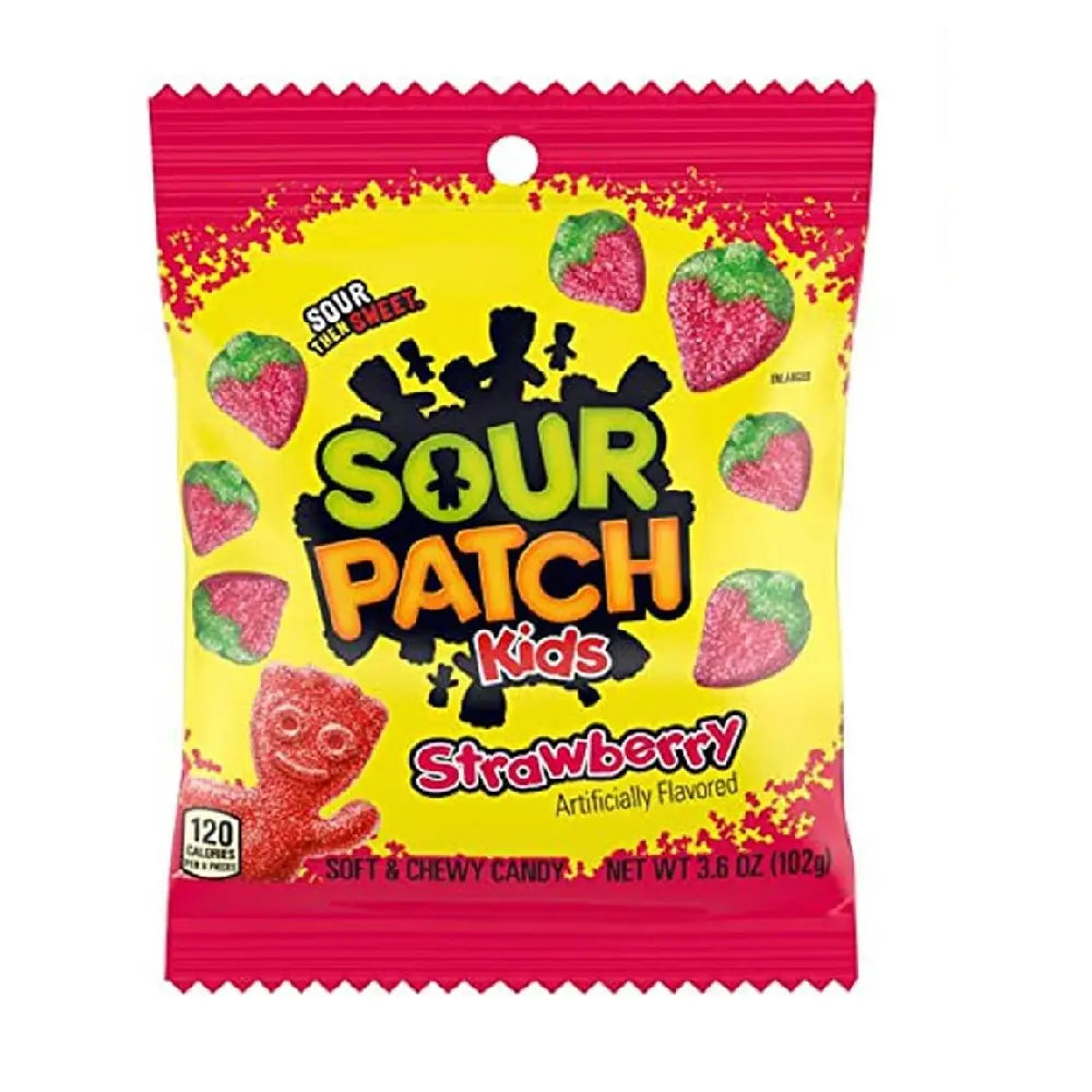 SOUR PATCH KIDS - STRAWBERRY - TÜTE - 102G USA 12er Pack mhd 02/27